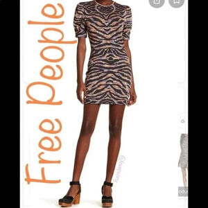 Free People 3D Knit Jacquard Bodycon Mini Dress